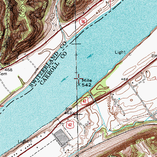 Topographic Map of Craig Bar, KY