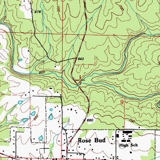Topographic Map of Jones Creek, AR