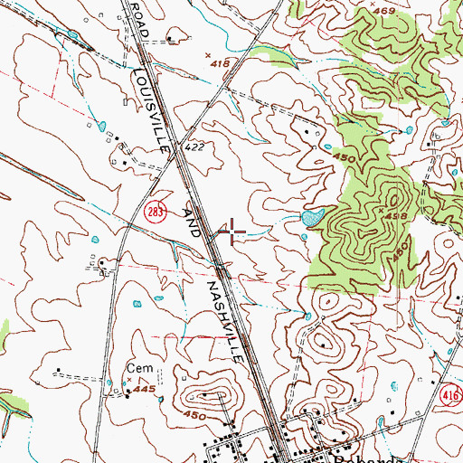 Topographic Map of Robards District, KY