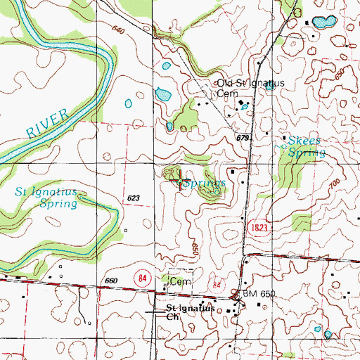 Topographic Map of Cherokee Spring, KY