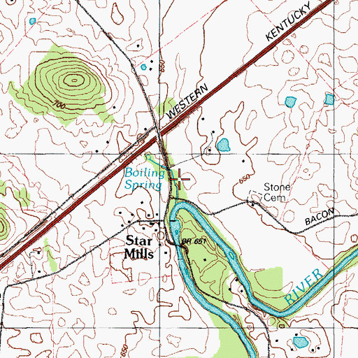 Topographic Map of Star Mills Spring, KY