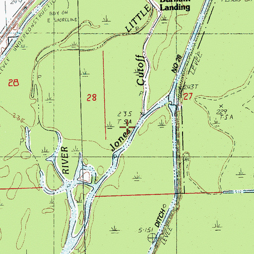 Topographic Map of Jones Cut-Off, AR