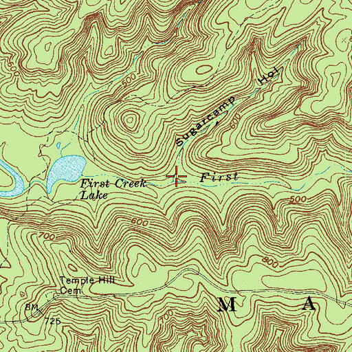 Topographic Map of Sugarcamp Hollow, KY