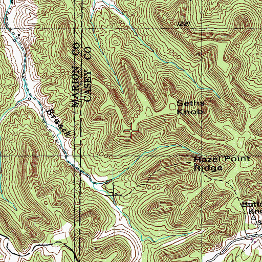 Topographic Map of Seths Knob, KY