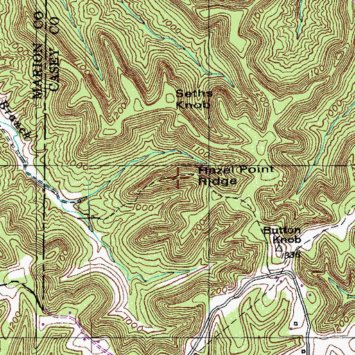 Topographic Map of Hazel Point, KY