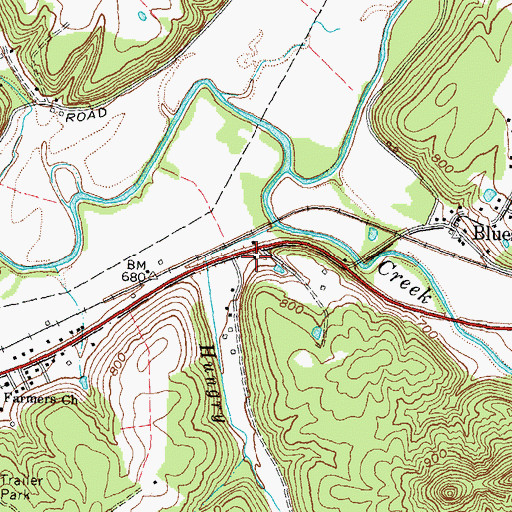 Topographic Map of Dane Greer Hill, KY