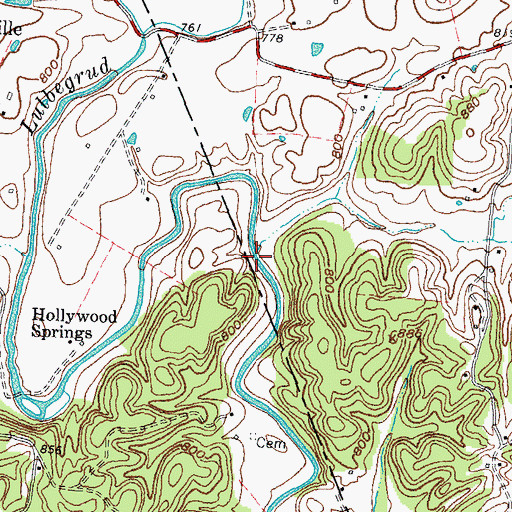 Topographic Map of Brushy Lick Fork, KY
