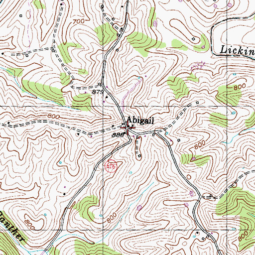 Topographic Map of Abigail, KY