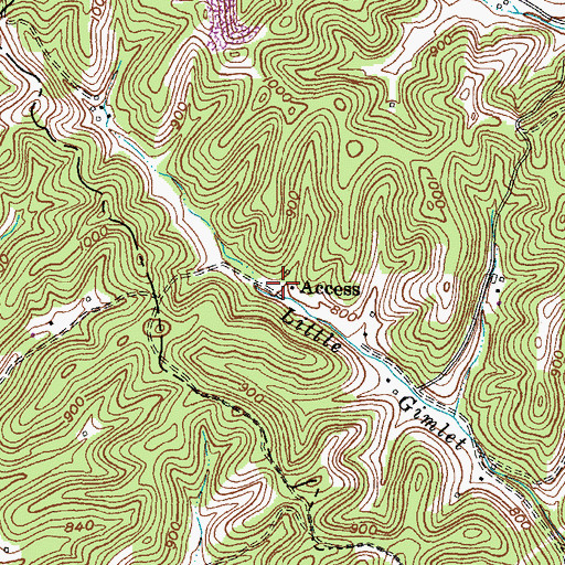 Topographic Map of Access, KY