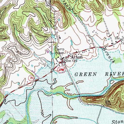 Topographic Map of Acton, KY