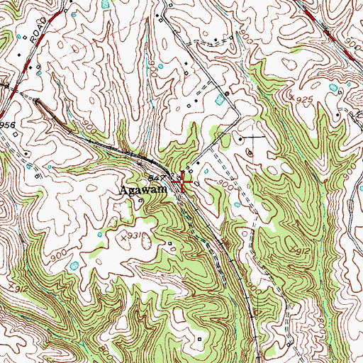 Topographic Map of Agawam, KY