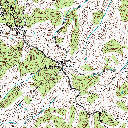 Topographic Map of Alberta, KY