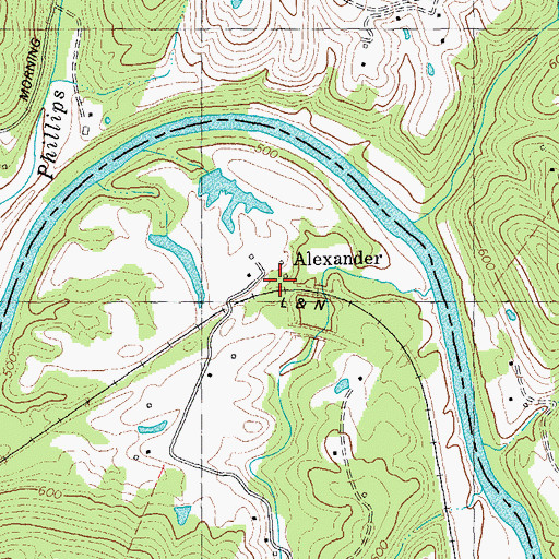 Topographic Map of Alexander, KY