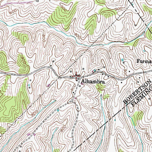 Topographic Map of Alhambra, KY