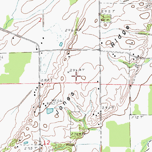 Topographic Map of Jones Ridge, AR