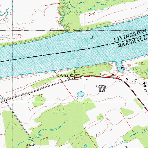Topographic Map of Altona, KY