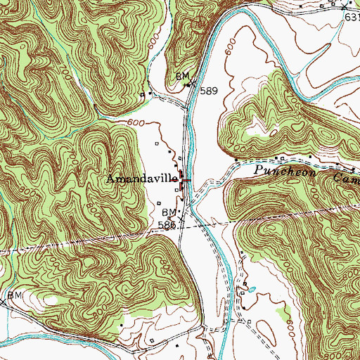 Topographic Map of Amandaville, KY