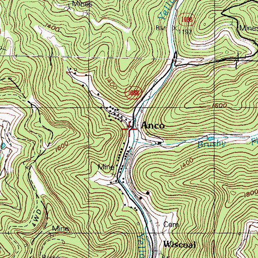 Topographic Map of Anco, KY
