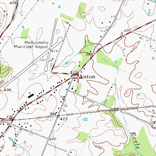 Topographic Map of Anton, KY