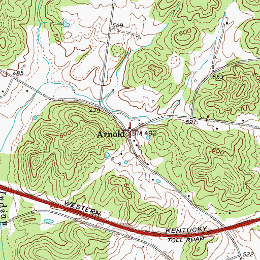 Topographic Map of Arnold, KY