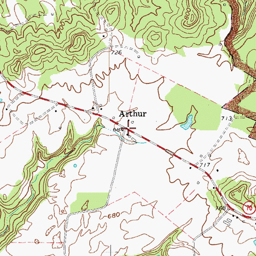 Topographic Map of Arthur, KY