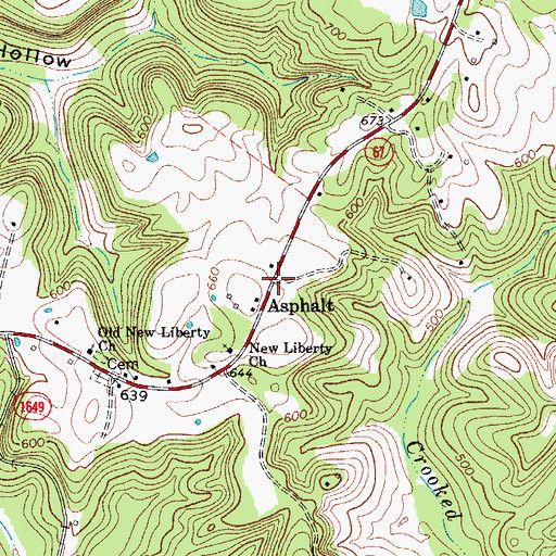 Topographic Map of Asphalt, KY