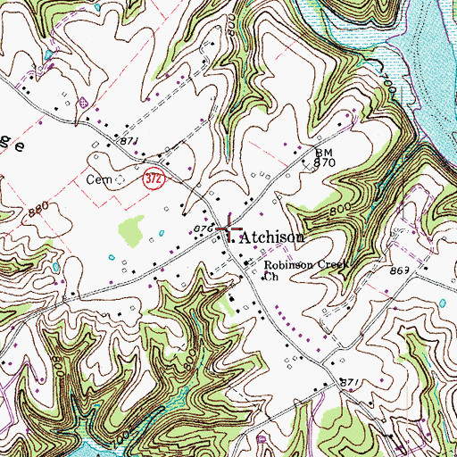 Topographic Map of Atchison, KY