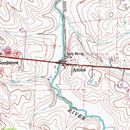 Topographic Map of Atoka, KY