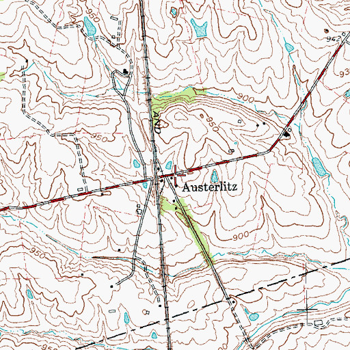 Topographic Map of Austerlitz, KY