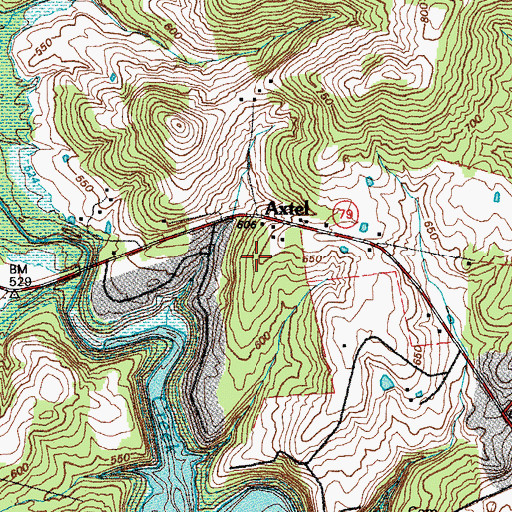 Topographic Map of Axtel, KY