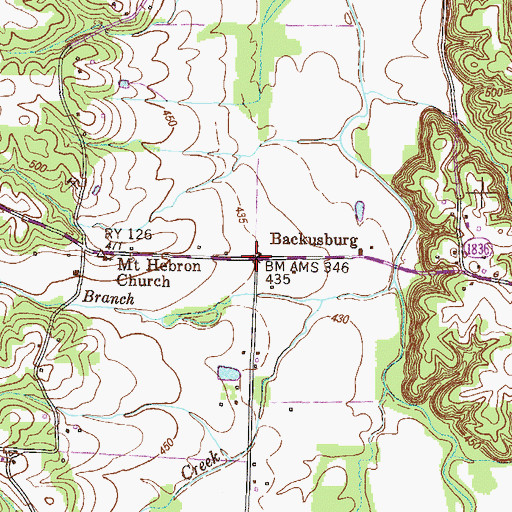 Topographic Map of Backusburg, KY