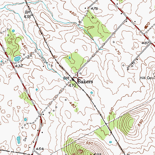 Topographic Map of Bakers, KY