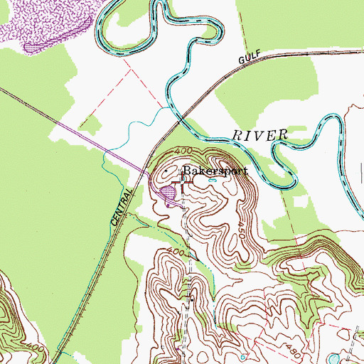 Topographic Map of Bakersport, KY