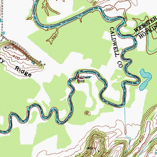 Topographic Map of Baldwin Ford, KY