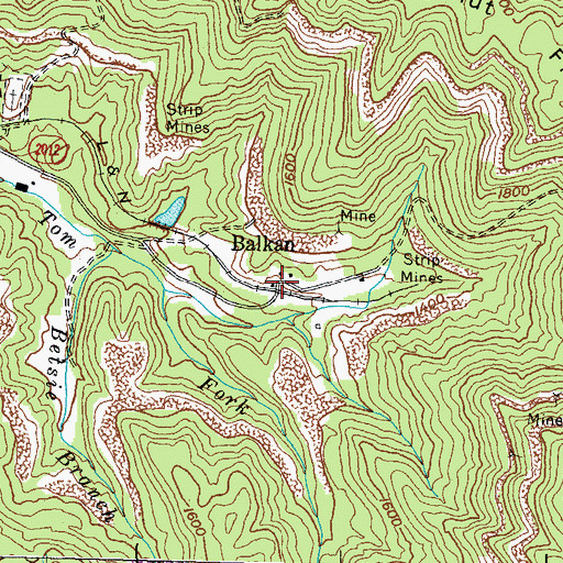 Topographic Map of Balkan, KY