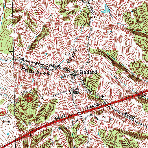Topographic Map of Ballard, KY