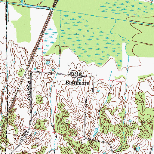 Topographic Map of Baltimore, KY