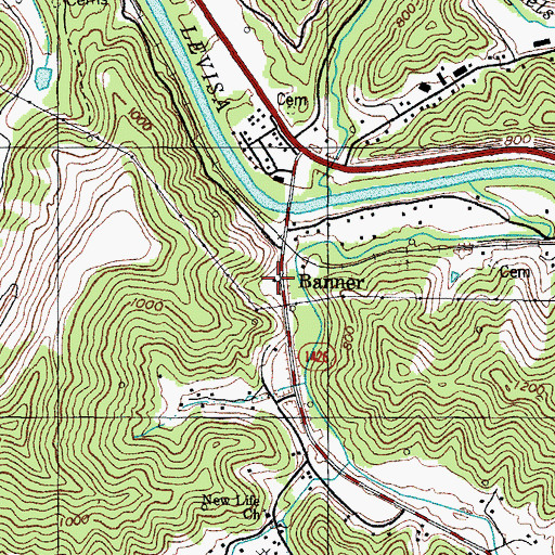 Topographic Map of Banner, KY