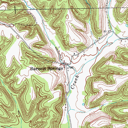 Topographic Map of Barnett Springs, KY
