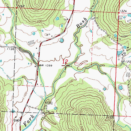 Topographic Map of Jordan Creek, AR