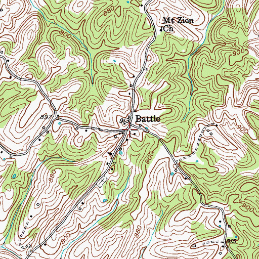 Topographic Map of Battle, KY