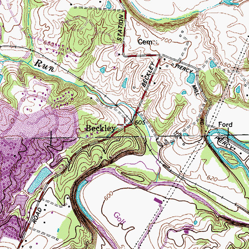 Topographic Map of Beckley, KY