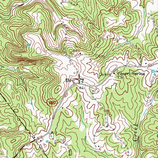 Topographic Map of Bee, KY