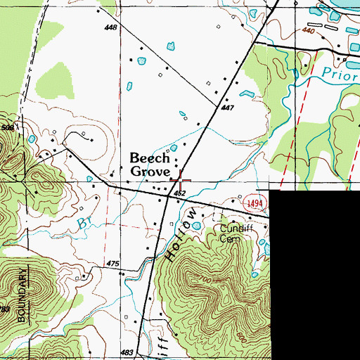 Topographic Map of Beech Grove, KY
