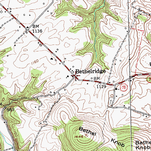 Topographic Map of Bethelridge, KY