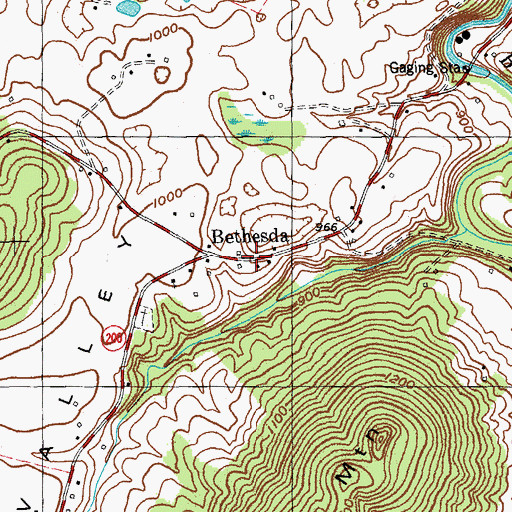 Topographic Map of Bethesda, KY