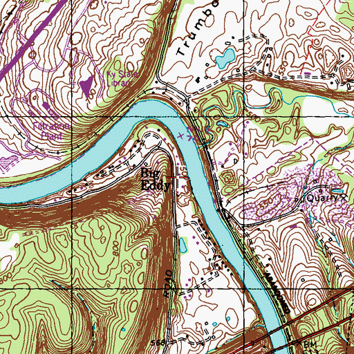 Topographic Map of Big Eddy, KY
