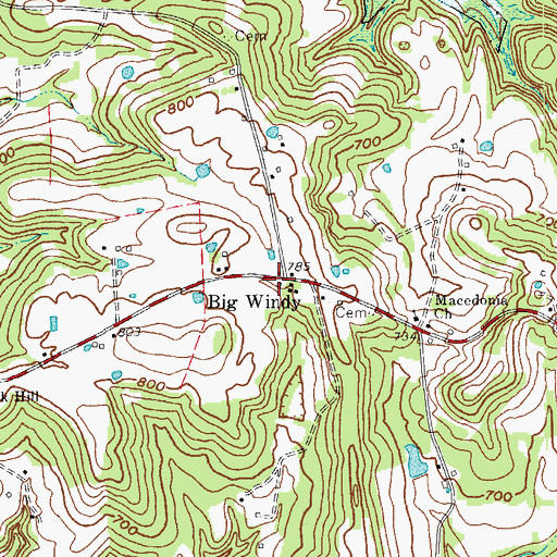 Topographic Map of Big Windy, KY