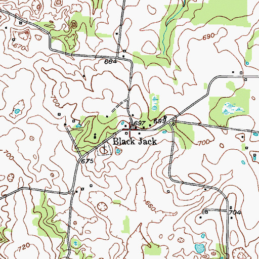 Topographic Map of Black Jack, KY