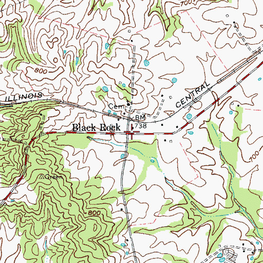 Topographic Map of Black Rock, KY